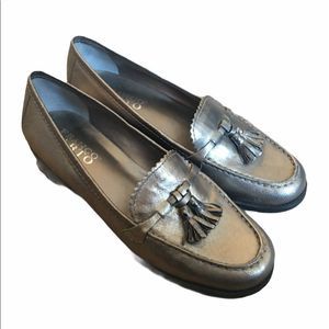 Franco Sarto Silver Loafers